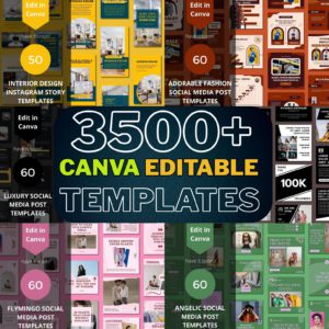 3500+ Canva Editable Social Media Templates Mega Bundle for – Instagram, Facebook, Pinterest & Business Marketing Designs and More